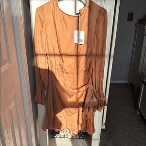 Selfie Leslie Rust Orange Ruffle Dress